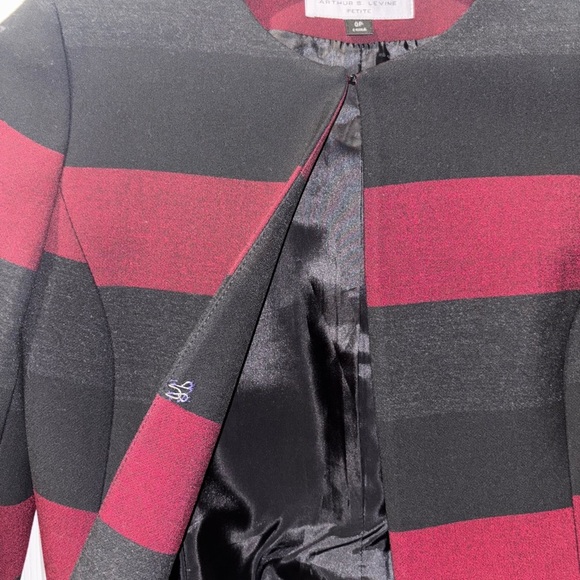 TAHARI Color Block Stripe Blazer SZ 0P​ - Picture 5 of 8